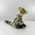 Boneca de leopardo realista de pelúcia